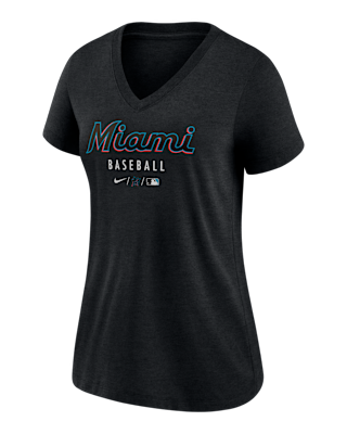 Женская футболка Miami Marlins Authentic Collection Nike MLB V-Neck
