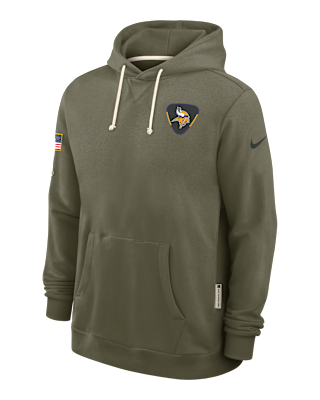 Мужское худи Minnesota Vikings Salute to Service Sideline Dominant Force Nike Dri-FIT NFL Pullover Hoodie