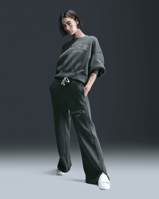 Женские  Nike Sportswear Phoenix Fleece High-Waisted Wide-Leg Logo Pants