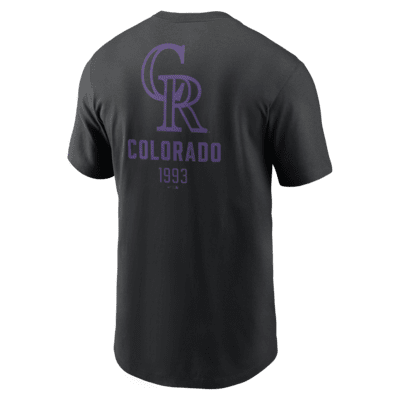 Colorado Rockies Large Logo Back Stack Men's Nike MLB T-Shirt