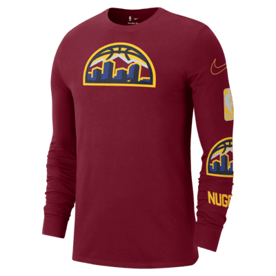 Playera de manga larga Nike de la NBA para hombre Denver Nuggets City Edition