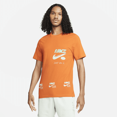 white and orange nike t shirt