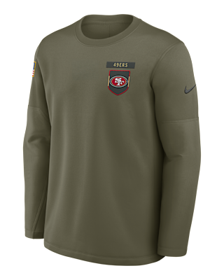Мужские  San Francisco 49ers Salute to Service Sideline Triumphant Win Coach Nike NFL Pullover Crew