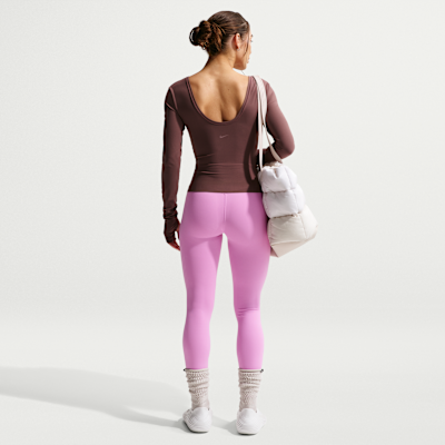 Leggings de tiro alto de largo completo sin costura delantera para mujer Nike Zenvy