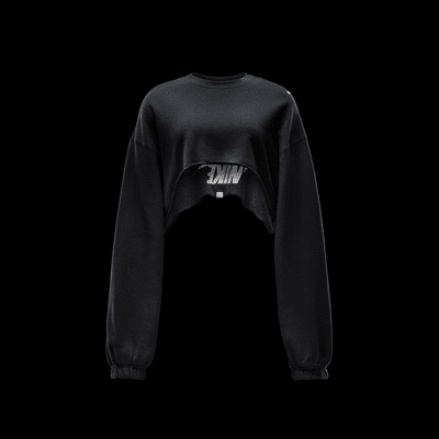 Top corto de French Terry oversized para mujer Nike Sportswear