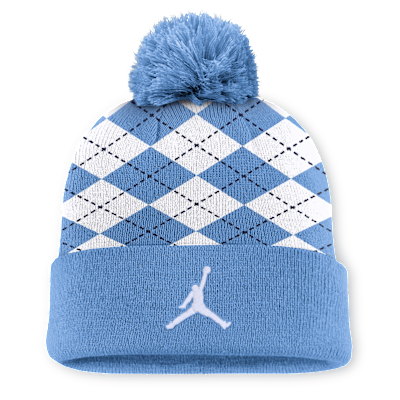 North Carolina Peak Argyle Men's Jordan Brand College Cuffed Pom Beanie