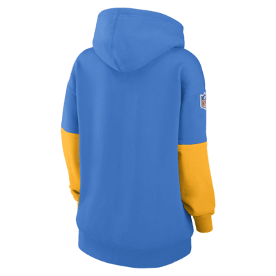 Sudadera con gorro sin cierre Nike de la NFL para mujer Los Angeles Chargers Sideline Essential