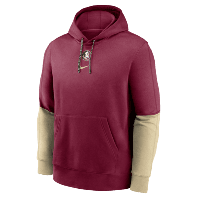 Sudadera con gorro sin cierre universitaria Nike para hombre Florida State Seminoles Sideline Team Issue Club