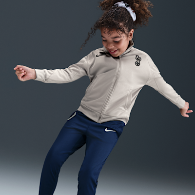 Maskinstrikket Tottenham Hotspur Strike Nike Dri-FIT-fodboldtracksuit til mindre børn