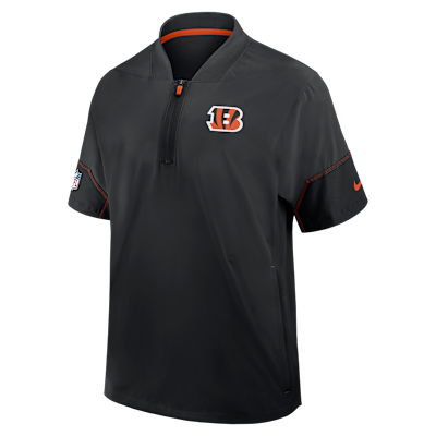 Cincinnati Bengals Sideline Coach Men's Nike NFL 1/2-Zip Short-Sleeve Hooded Jacket from Nike - $105