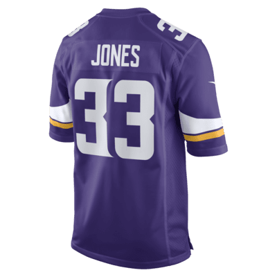 Jersey de fútbol americano Nike de la NFL Game para hombre Aaron Jones Minnesota Vikings