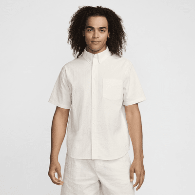 Camicia a bottoni in seersucker a manica corta Nike Life – Uomo