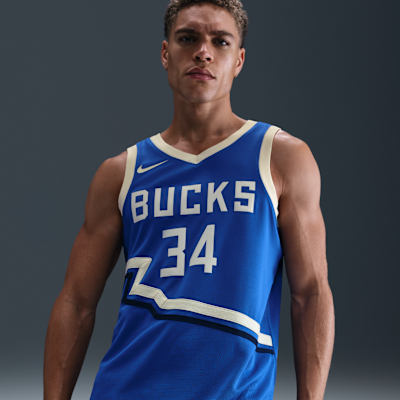 Giannis Antetokounmpo Milwaukee Bucks 2024/25 City Edition Men's Nike Dri-FIT NBA Swingman Jersey