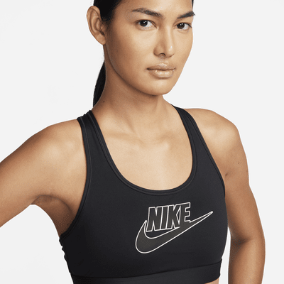 Brassière de sport rembourrée à maintien normal et à logo Nike Swoosh pour femme