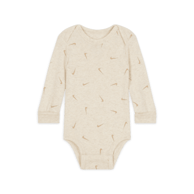 Bodys de manga larga (paquete de 3) para bebé (de 0 a 9 meses) Nike Baby Essentials