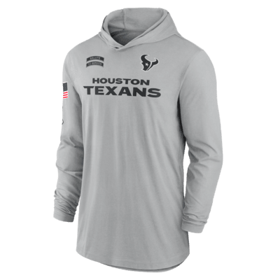 Houston Texans Salute to Service Edge Mascot Lockup Men’s Nike Dri-FIT NFL Long-Sleeve Hooded Top