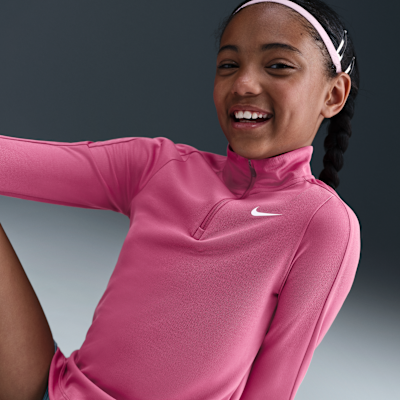 Nike Girls' Dri-FIT Long-Sleeve 1/4-Zip Top