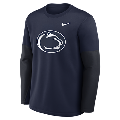 Playera de manga larga universitaria Nike Therma-FIT para hombre Penn State Sideline Coach