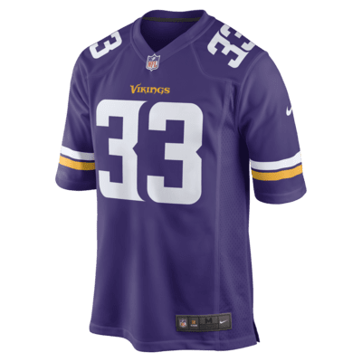 Jersey de fútbol americano Nike de la NFL Game para hombre Aaron Jones Minnesota Vikings