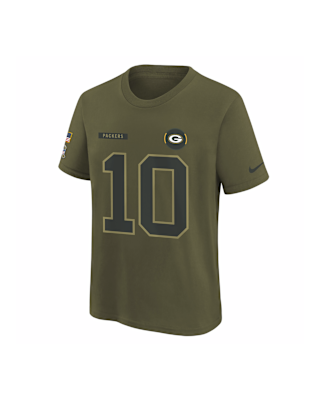 Детская футболка Jordan Love Green Bay Packers Salute to Service Big Kids’ Nike NFL