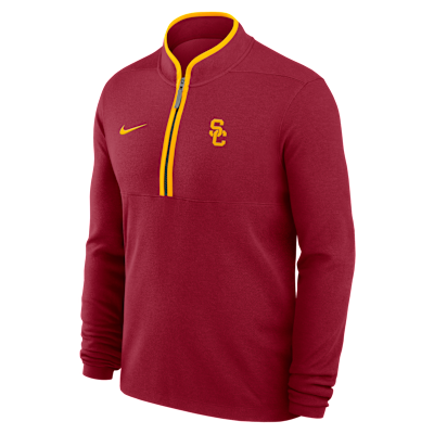 Playera de manga larga universitaria Nike Dri-FIT de medio cierre para hombre USC Victory