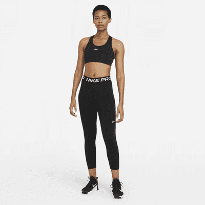 Nike Pro 365 Women's Mid-Rise Cropped Mesh Panel Leggings. Nike ZA