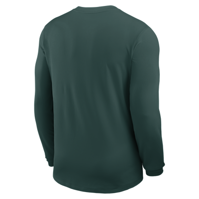 Playera de manga larga universitaria Nike Dri-FIT para hombre Michigan State Sideline Coach