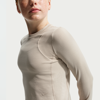 Nike MAVN Girls' Dri-FIT Ribbed Long-Sleeve Top