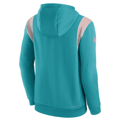 Nike Men's Miami Dolphins Sideline Therma-FIT Pullover Hoodie - Green - M (Medium)