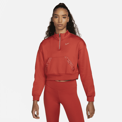 red nike cropped hoodie