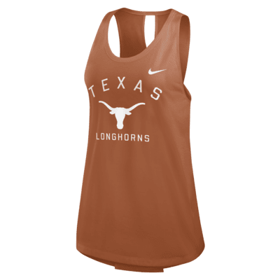 Camiseta de tirantes universitaria Nike para mujer Texas Longhorns Primetime