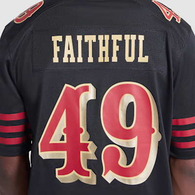 Jersey Nike de la NFL Game para hombre The Faithful San Francisco 49ers Rivalries Collection