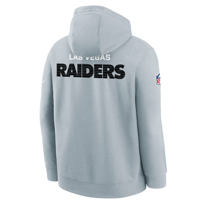 Sudadera con gorro sin cierre Nike de la NFL para niños talla grande Las Vegas Raiders Sideline Club