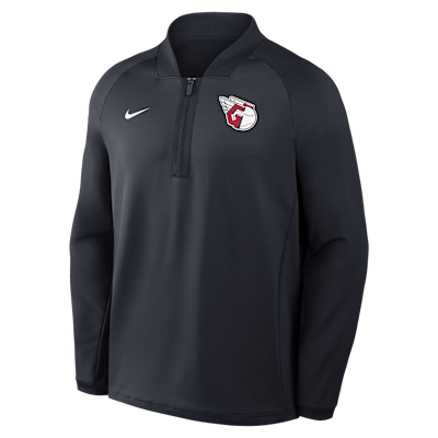 Cleveland Guardians Authentic Collection Men's Nike Dri-FIT MLB 1/2-Zip Long-Sleeve Top from Nike - $95