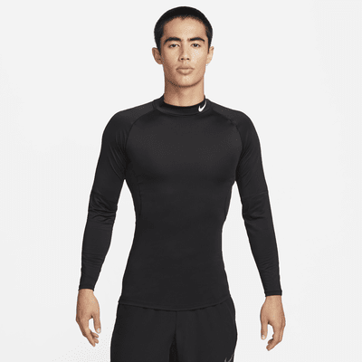 Men's Compression T Shirt Mock Neck Sports Base Layer Gym Long Sleeve  Activewear