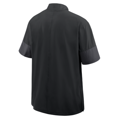 Oregon Sideline Coach Men's Nike College 1/2-Zip Short-Sleeve Hooded Jacket
