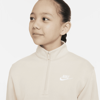 Nike Sportswear Club Fleece Big Kids' (Girls') 1/2-Zip Long-Sleeve Top