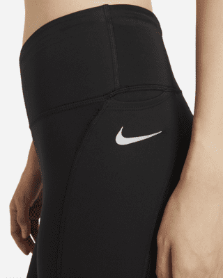 Nike Epic Fast Women's Mid-Rise Running Tights - Black Reflective Silver  Small