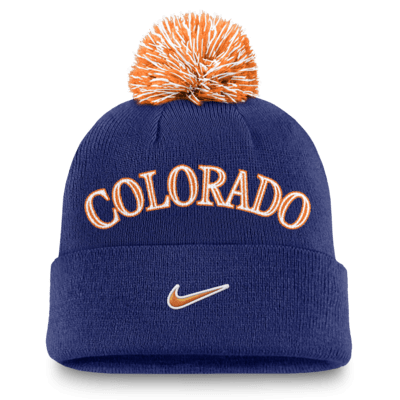 Gorro Nike de la MLB con dobladillo y pompón para hombre Colorado Rockies Peak