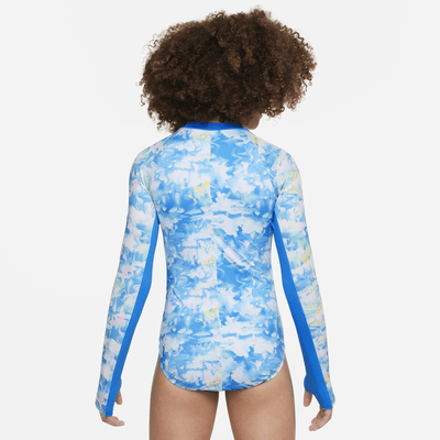 Traje de baño de manga larga de una pieza para niña talla grande Nike Swim