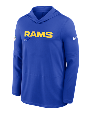 Мужские  Los Angeles Rams Pure Fury Sideline Nike Dri-FIT NFL Long-Sleeve Hooded Top