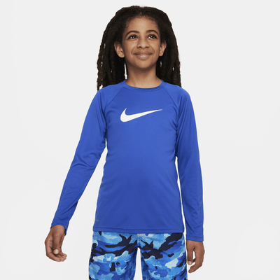 Playera de manga larga Hydroguard para niño talla grande Nike Swim