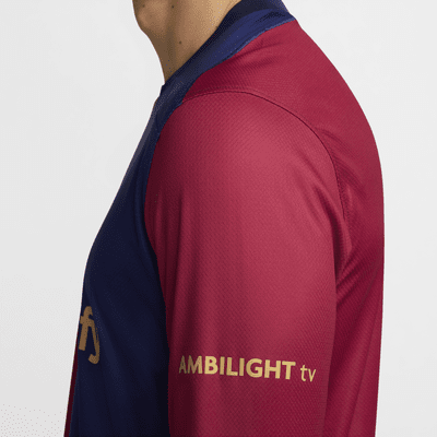 Jersey de fútbol de manga larga Nike Dri-FIT Replica del FC Barcelona local 2024/25 Stadium para hombre