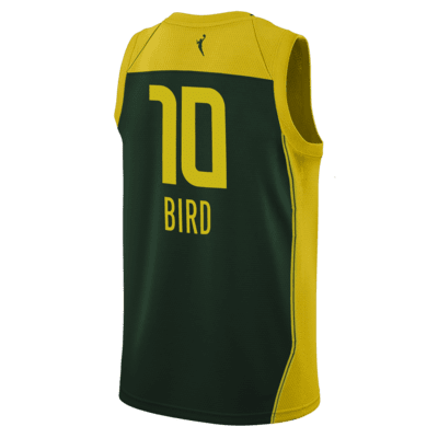 Jersey de la WNBA de alero polivalente Nike Dri-FIT para niño talla grande Sue Bird Seattle Storm 2024 Explorer Edition