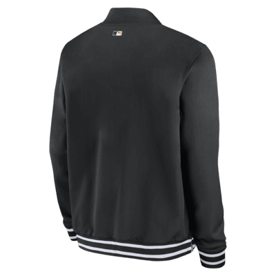 Chamarra bomber Nike de la MLB de cierre completo para hombre Pittsburgh Pirates Authentic Collection