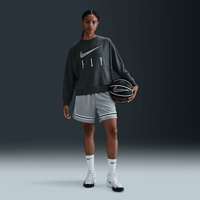 Nike Swoosh Fly Dri-FIT basketbalsweatshirt van sweatstof met ronde hals voor dames