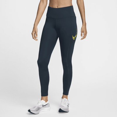 Leggings de correr de tiro medio de 7/8 con bolsillos para mujer Nike Fast