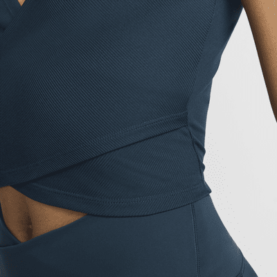 Nike One Fitted Rib cropped tanktop met Dri-FIT voor dames