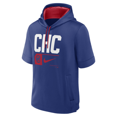 Chicago Cubs Tri Code Lockup Men's Nike MLB Short-Sleeve Pullover Hoodie