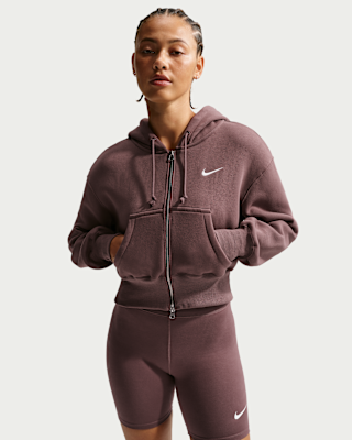 Женское худи Nike Sportswear Phoenix Fleece Loose Full-Zip Cropped Hoodie
